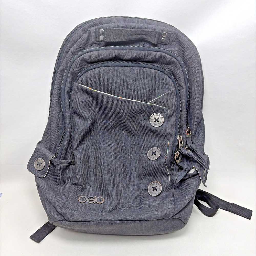 OGIO Ladies Melrose Backpack Gray Laptop Tablet School Book Bag Polka Dot Liner